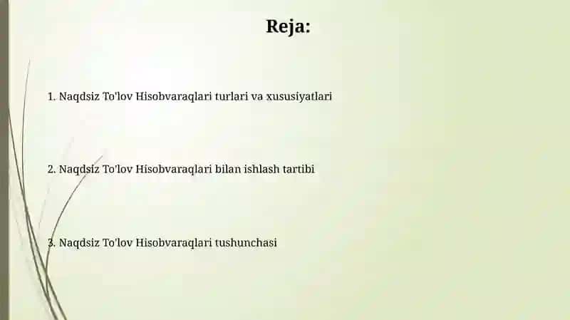 Naqdsiz To'lov Hisobvaraqlari 2