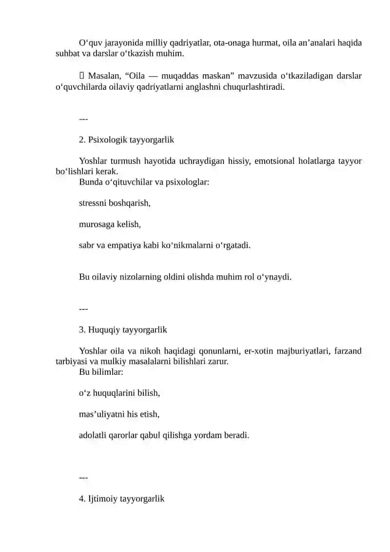 Yoshlarni oilaviy hayotga tayyorlashning pedagogik aspektlari 2