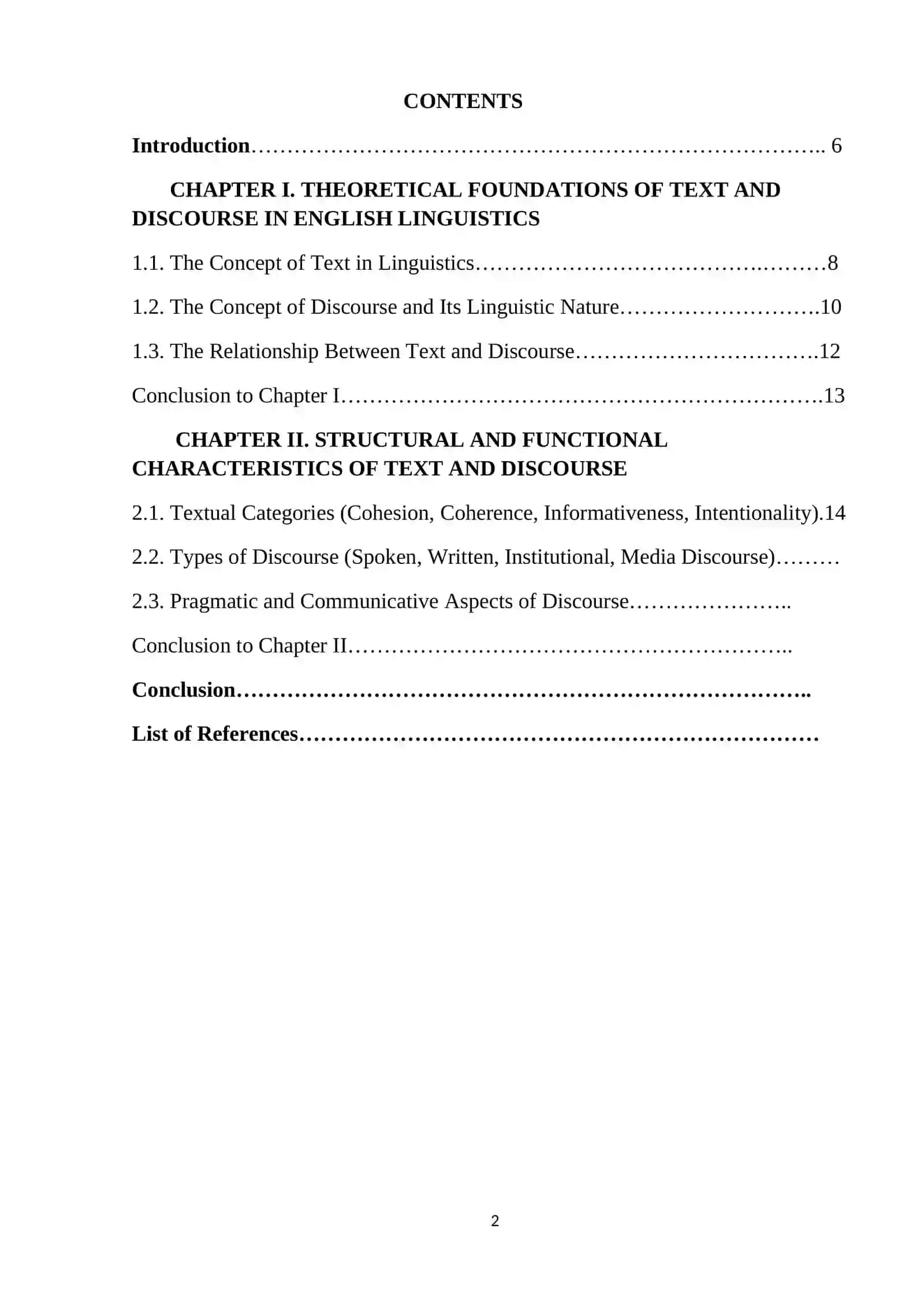Course Work on Text and Discourse in English linguistics 2