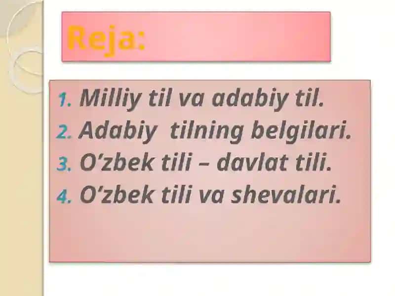 Milliy til va adabiyot 2