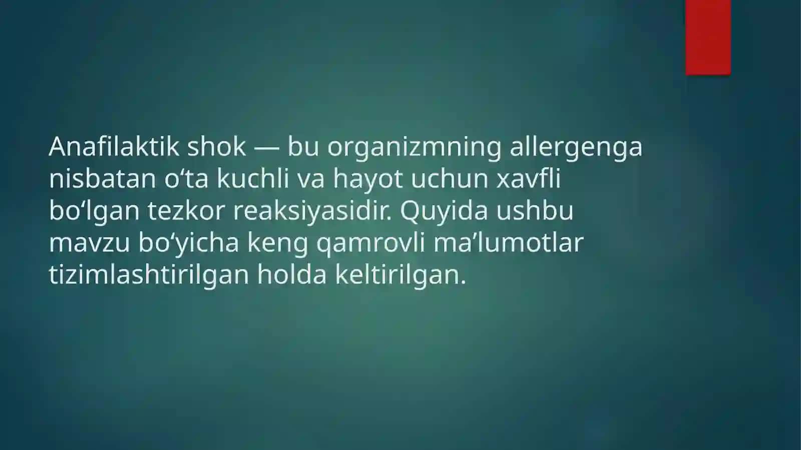 Anafilaktik shok va uni davolash 2