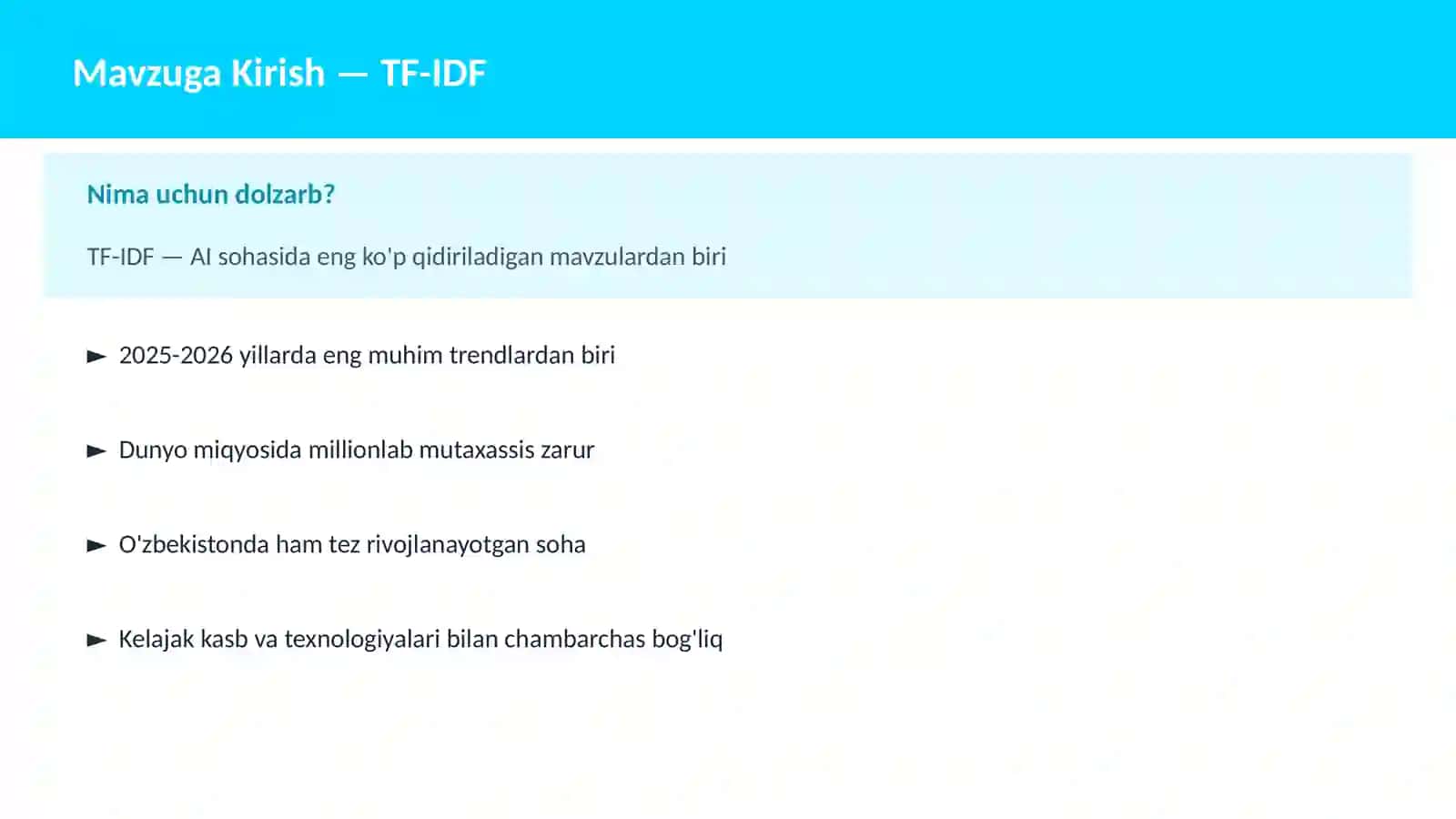 AI | NLP TABIIY TIL QAYTA ISHLASH 2