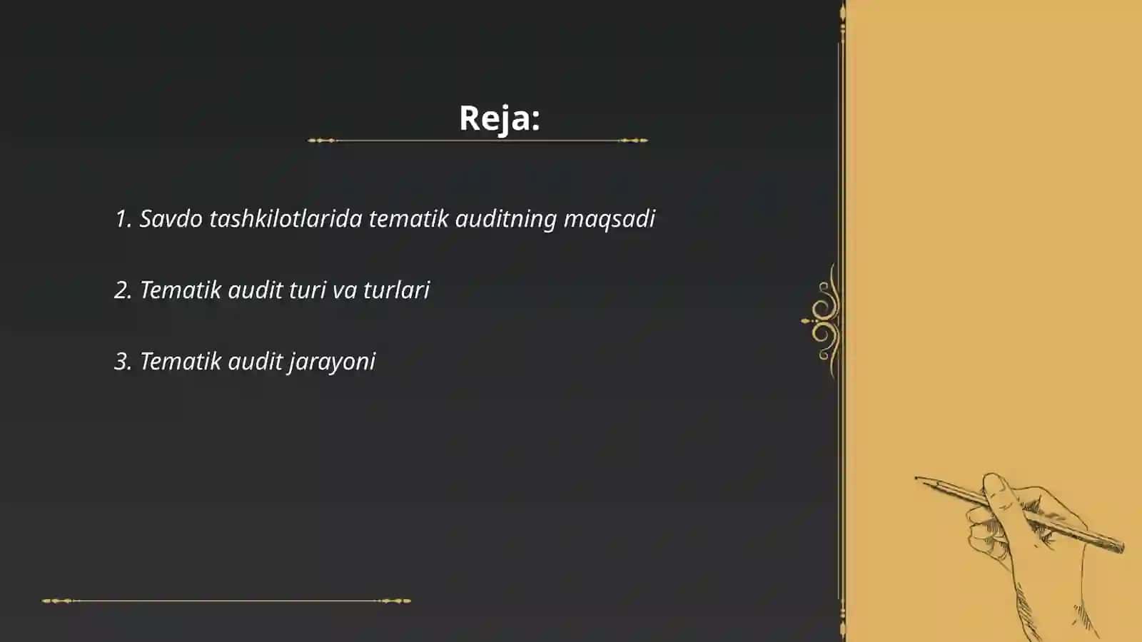 Savdo tashkilotlarida tematik audit va tovar moddiy zaxiralar auditi 2