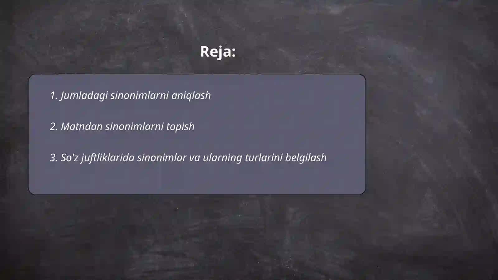 Sinonimlar va ularning turlarini aniqlashga doir mashqlar 2