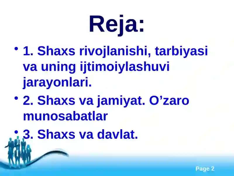 Shaxs rivojlanishi,tarbiyasi va ijtimoiylashuvi 2