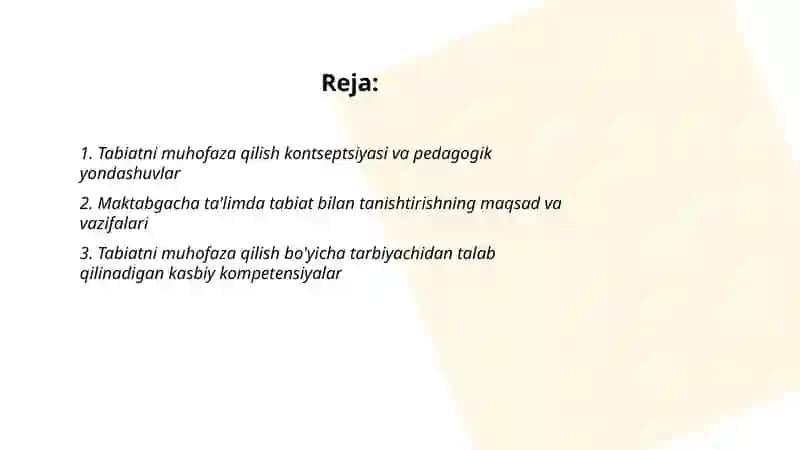 Tabiatni muhofaza qilish masalalarini yoritilishi 2