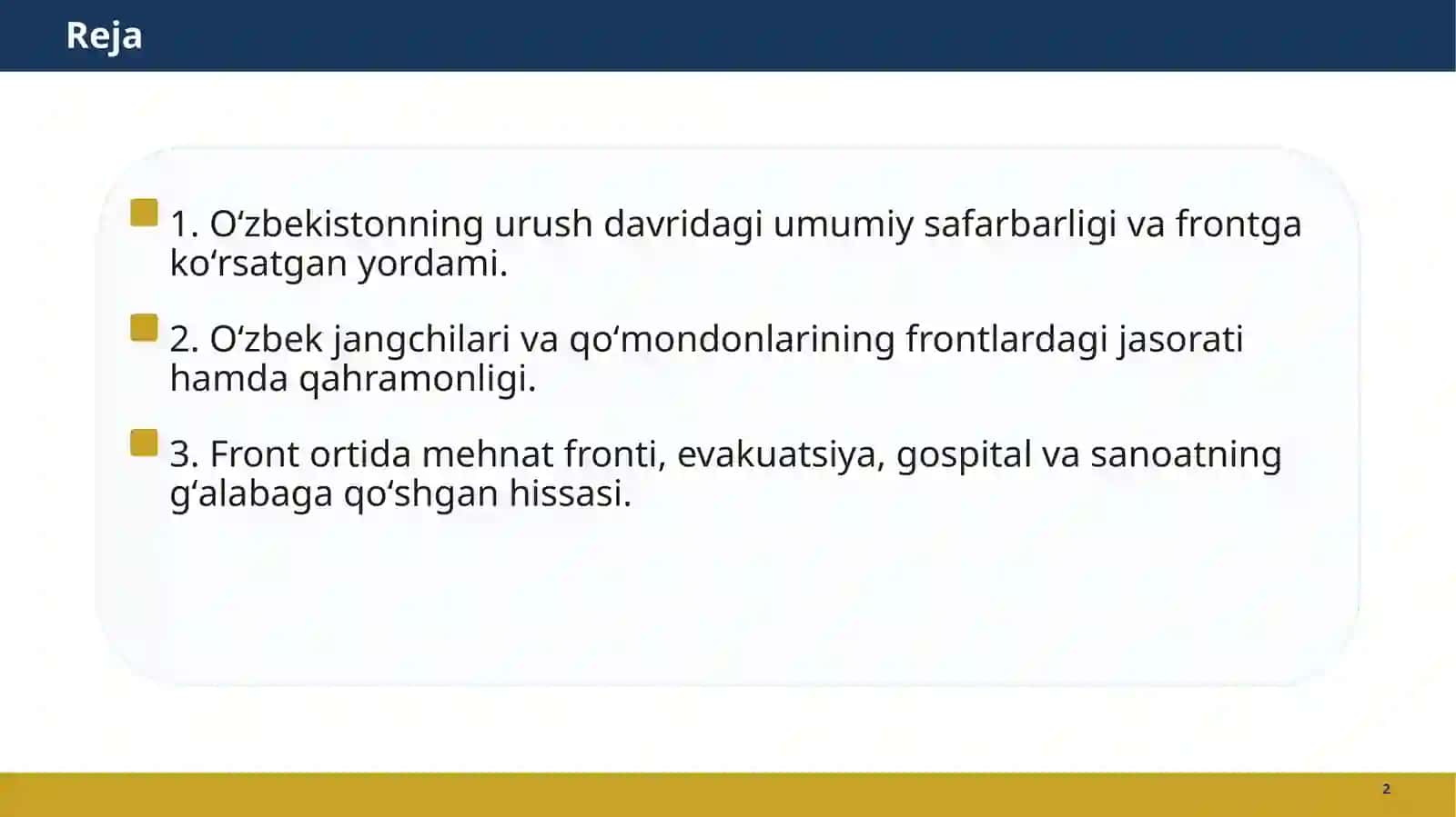 Oʻzbek xalqining fashizm ustidan qozonilgan gʻalabaga qoʻshgan hissasi 2