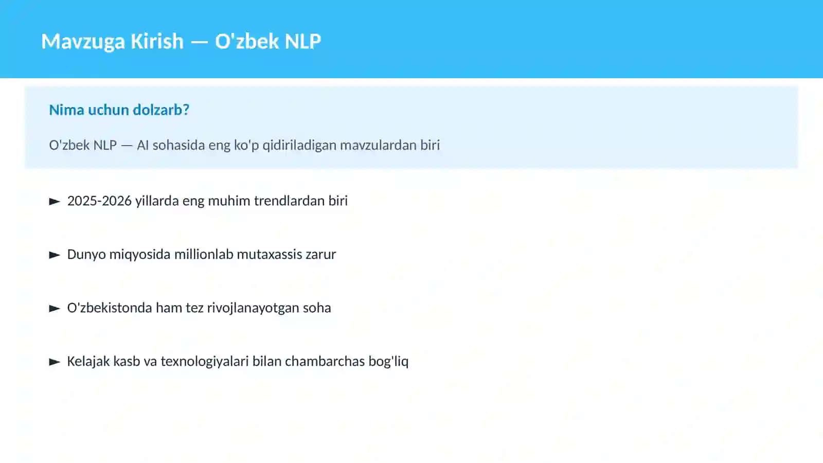 AI | NLP TABIIY TIL QAYTA ISHLASH 2