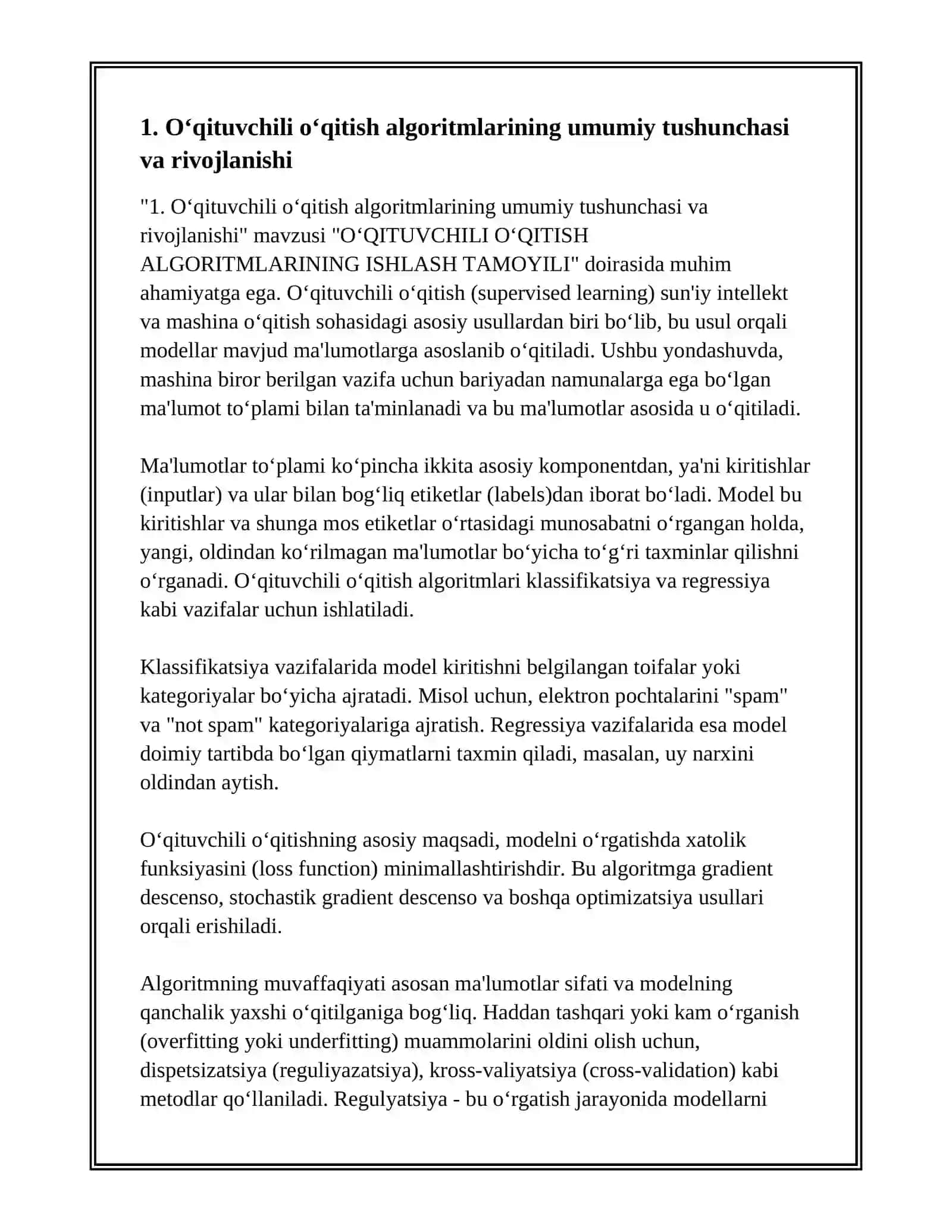 O‘QITUVCHILI O‘QITISH ALGORITMLARINING ISHLASH TAMOYILI 2