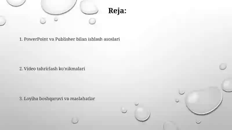 PowerPoint va Publisher bilan ishlash asoslari 2