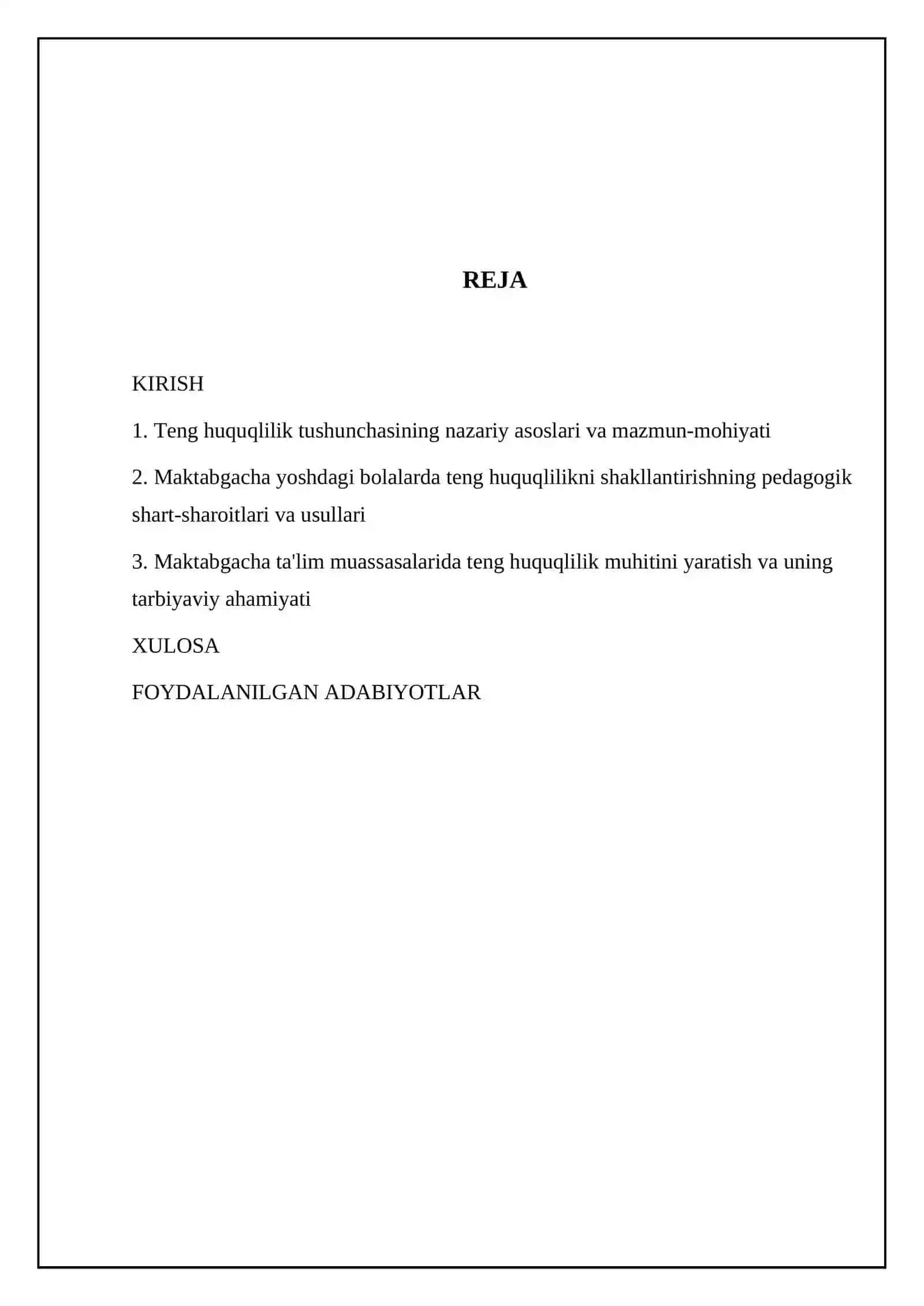 Teng huquqlilik tushunchasi va uni maktabgacha yoshdagi bolalarda shakllantirish 2