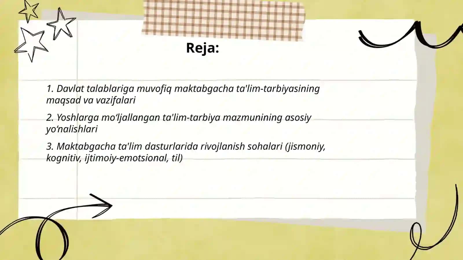 Davlat talablarida maktabgacha ta'lim-tarbiyaning mazmuni 2