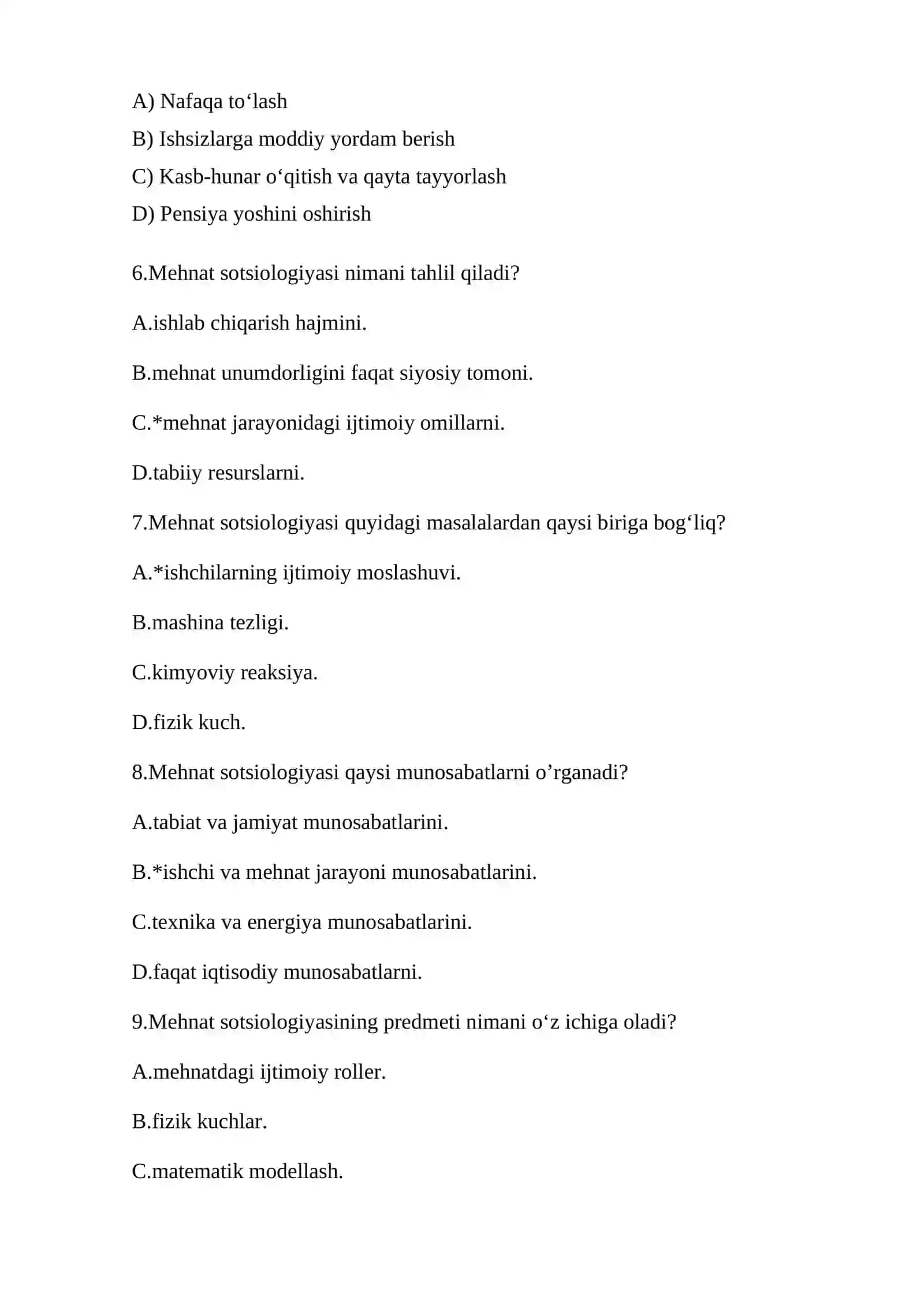Mehnat va bandlik sotsiologiyasi 2
