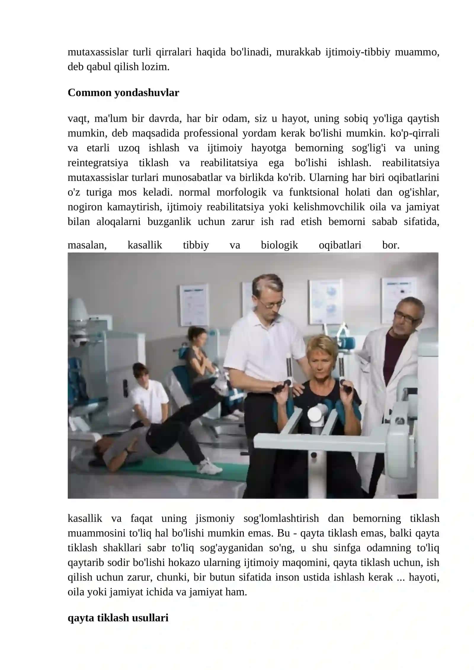 Reablitatsiyaning zamonaviy tekshiruv usullari 2
