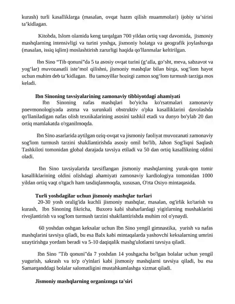 Tib qonunlari asaridia jismoniy tarbiya 2