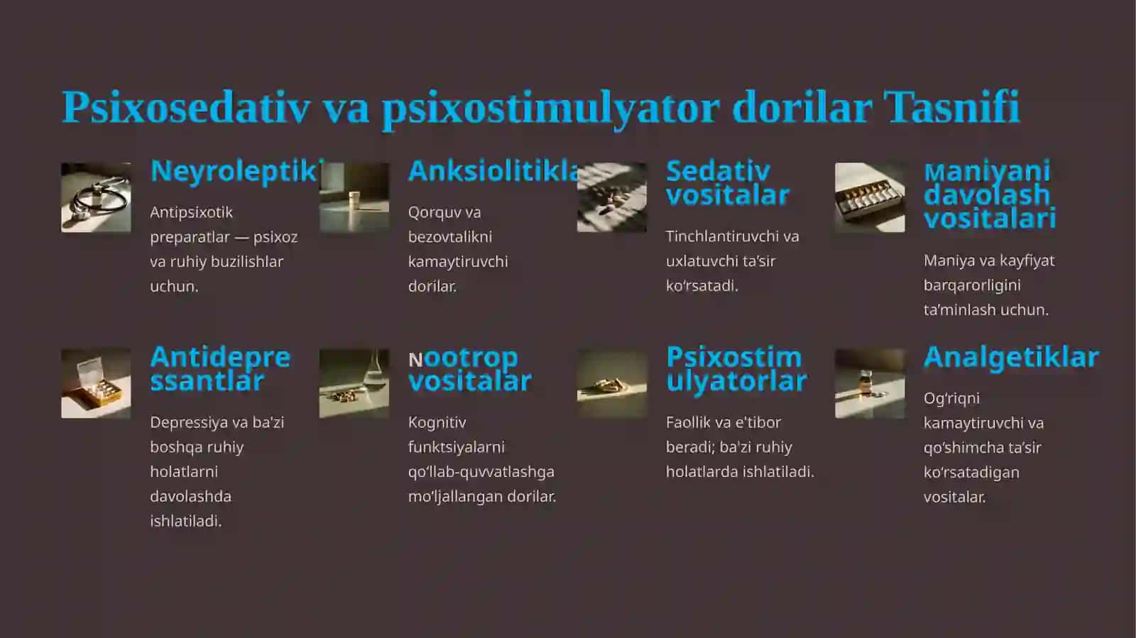 ANTIDEPRESSANT DORI MODDALARINING FARMAKOLOGIK XUSUSIYATLARI 2