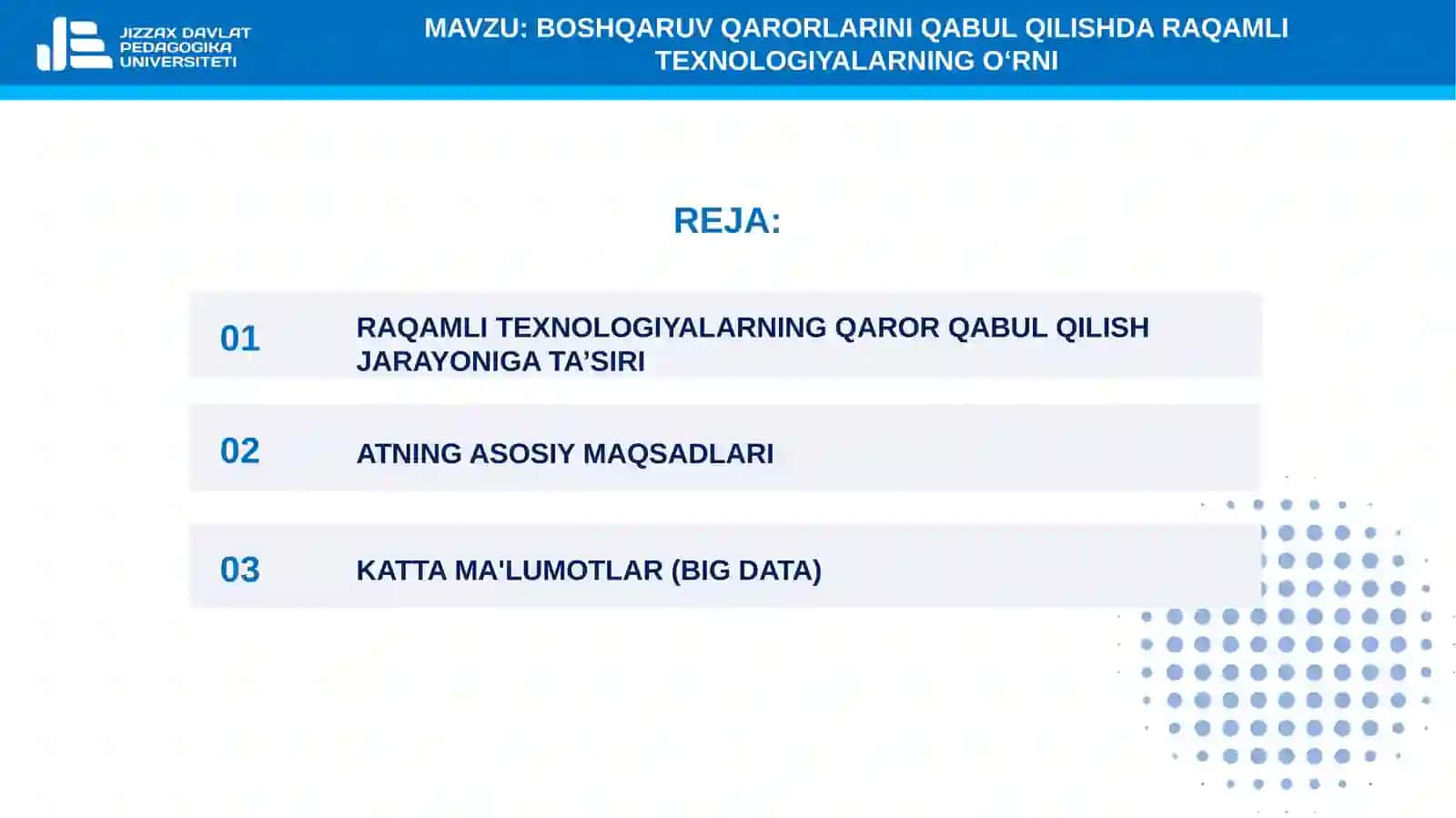 11-mavzu. Boshqaruv qarorlarini qabul qilishda raqamli texnologiyalarning o‘rni 2