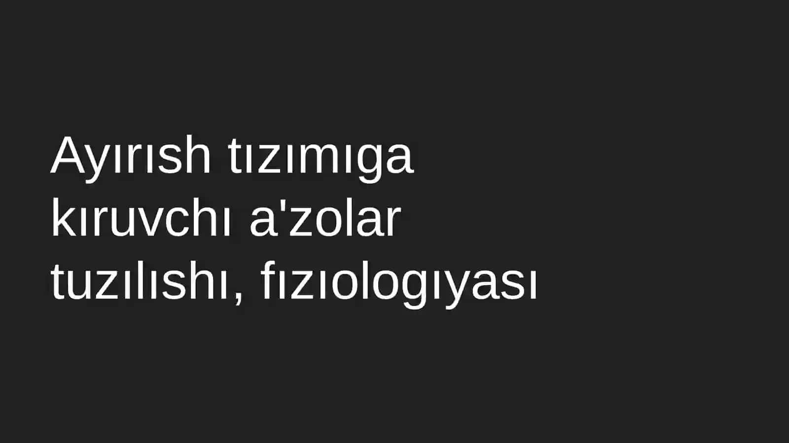 Ayırıw tızımı 2