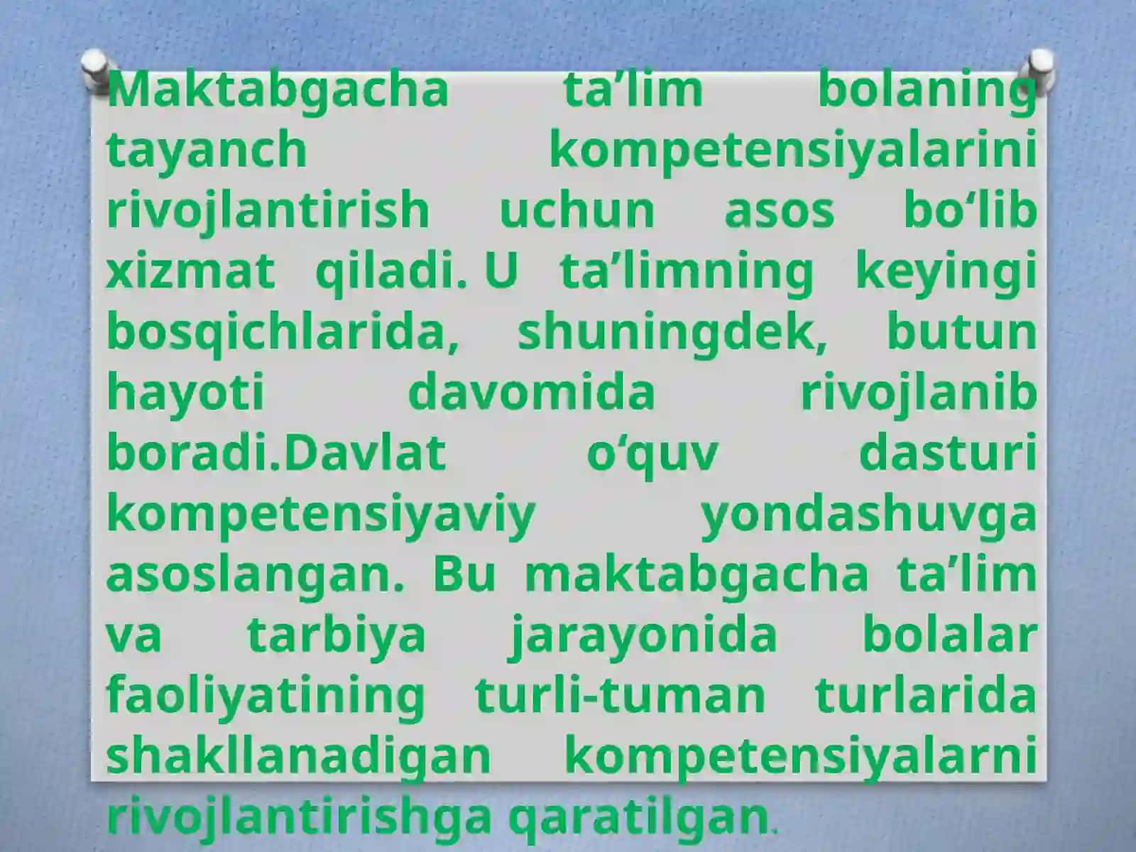 Maktabgachayoshdagi (6-7 yosh) bolaning tayanch kompetensiyalari 2