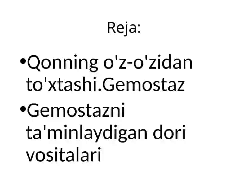 Mahalliy gemostaz uchun zamonaviy dorivostilari 2