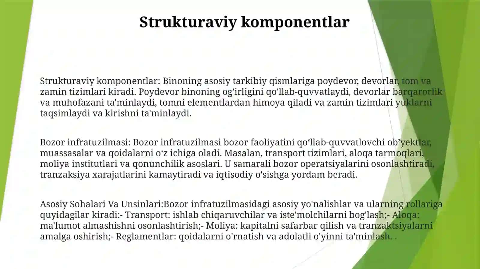 Bozor Infratuzilmasi Uning Asosiy Sohalari Va Unsinlari 2