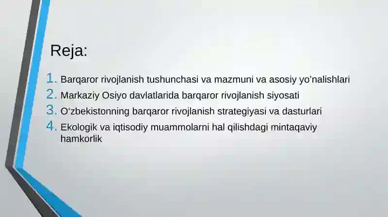 Markaziy Osiyo va O'zbekistonda barqaror iqtisodiy rivojlanish 2