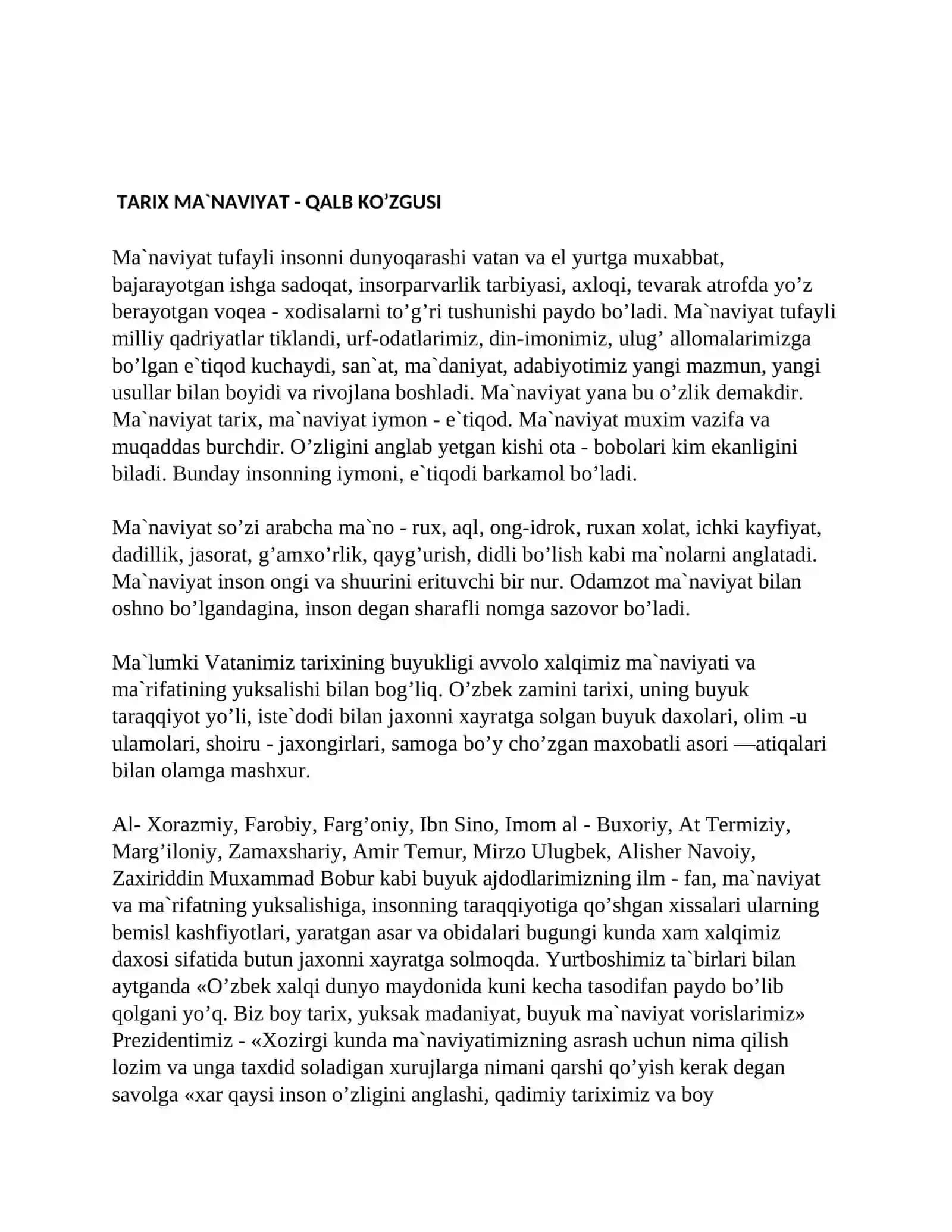 Tarix ma’naviyat ko’zgusi 2