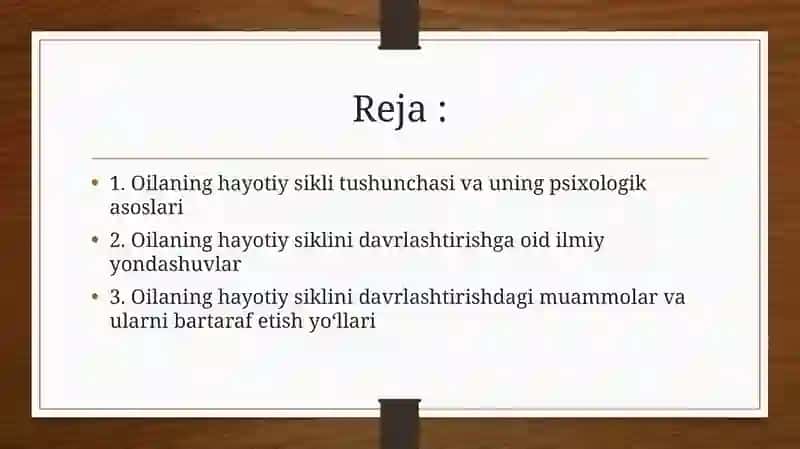 Oila hayotiy sikli 2