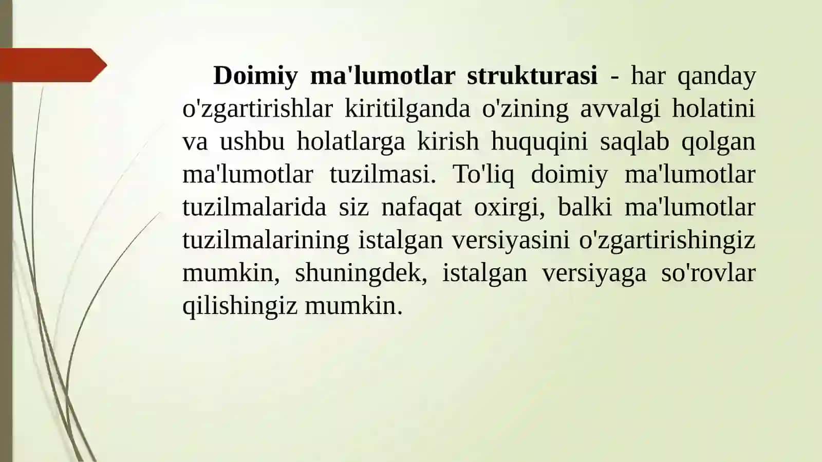 Doimiy ma'lumotlar strukturasi 2