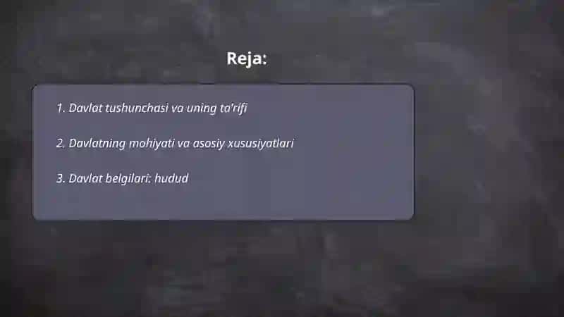 Davlat tushunchasi belgilari va mohiyat 2