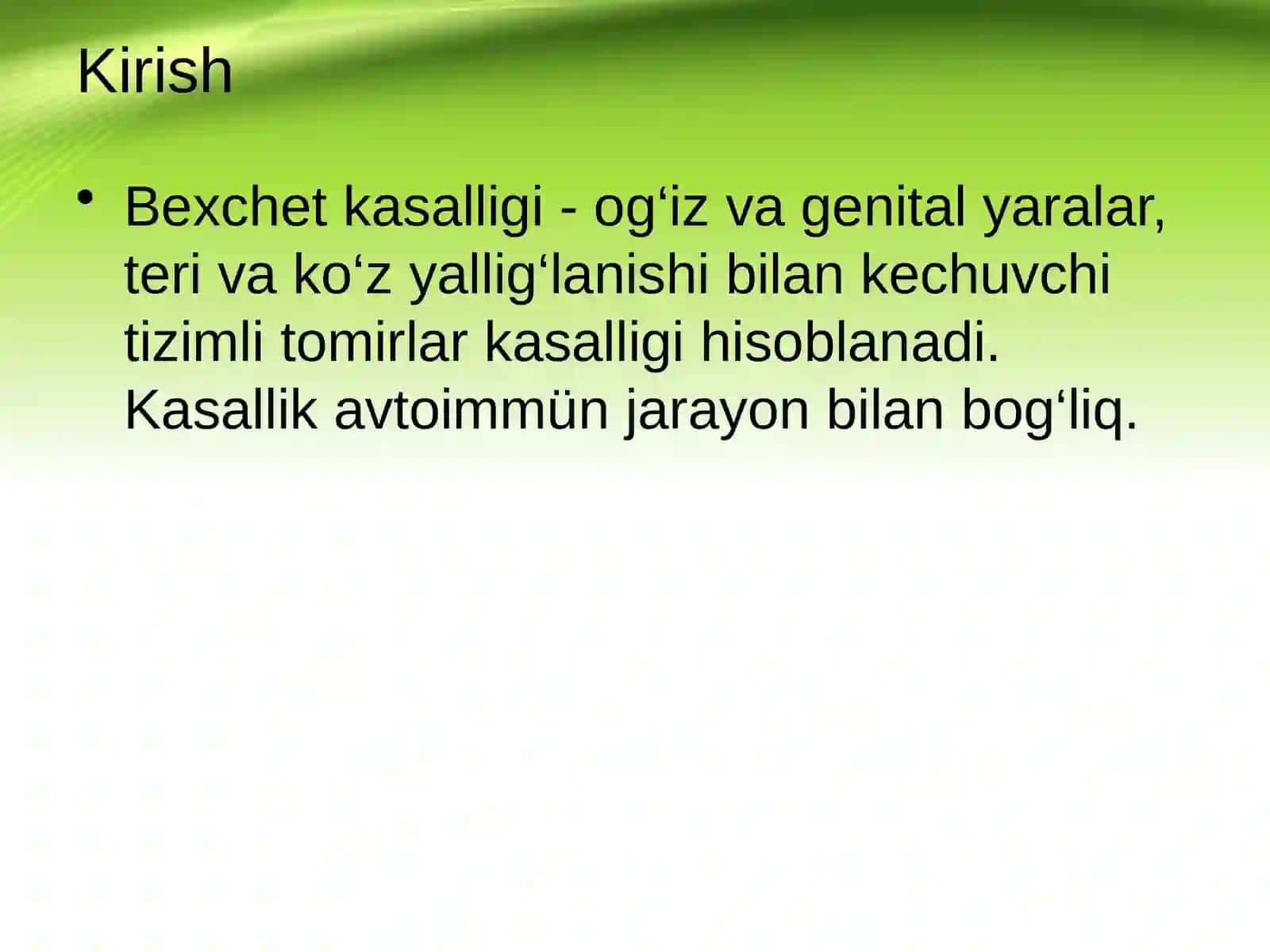 Bexchet kasalligi 2