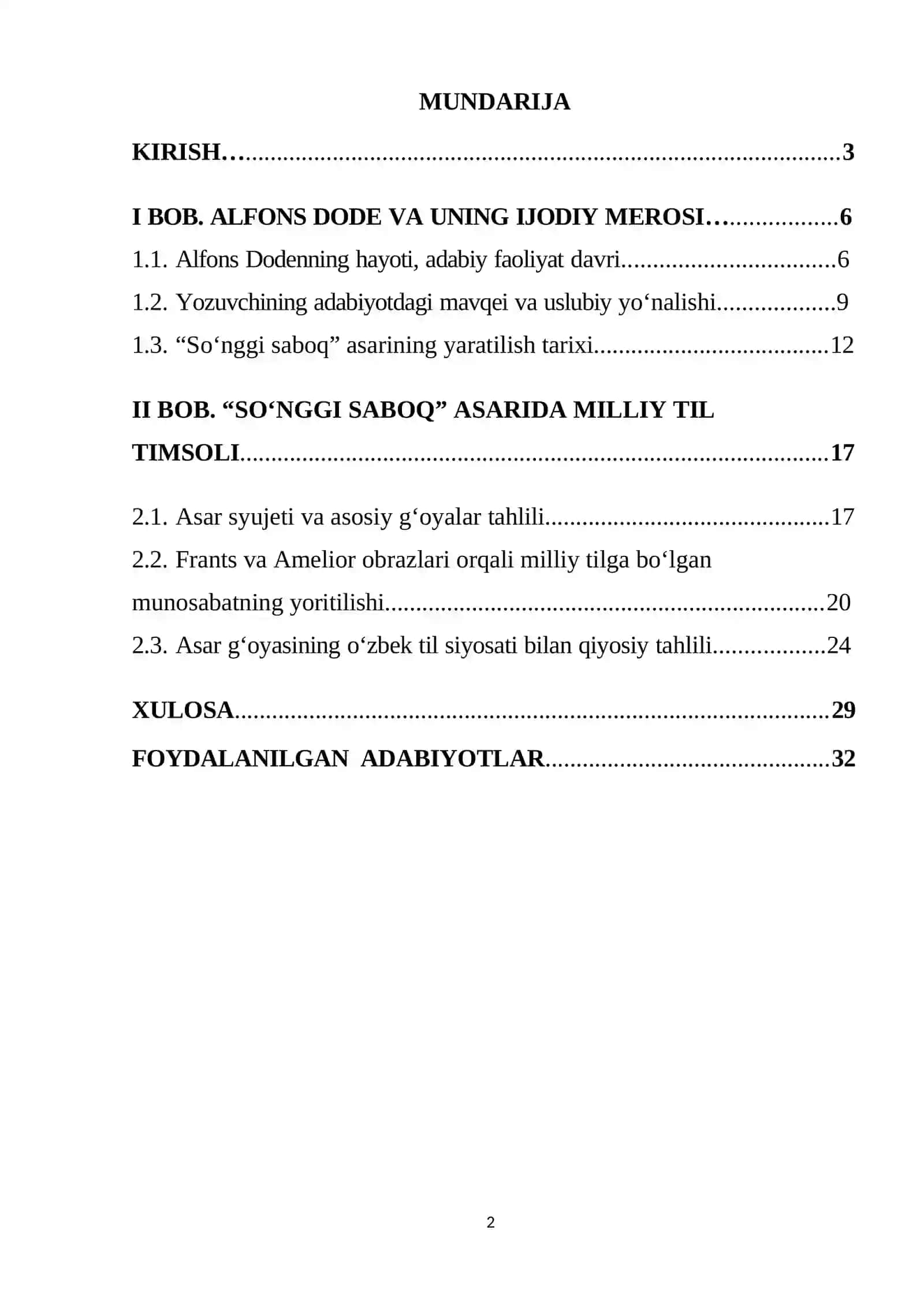 Alfons Dodening "So'nggi saboq" asarida milliy tilning ahamiyati 2