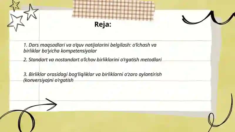 Miqdorlarni o‘lchash, o‘lchov birliklarining turlari orasidagi bog‘liqliklar va ular ustida (ismli sonlar ustida) amallar bajarishga o‘rgatish metodikasi 2