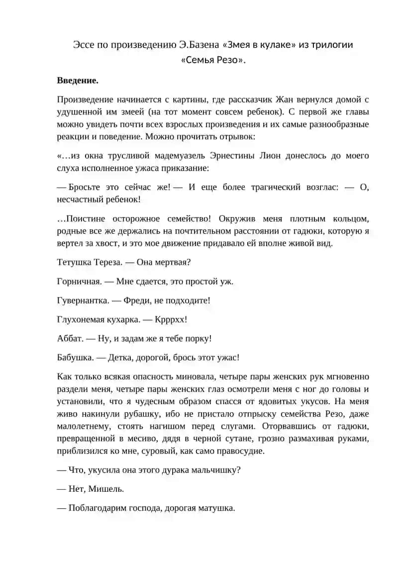 Психологический анализ стилей воспитания в произведении Э. Базена 2