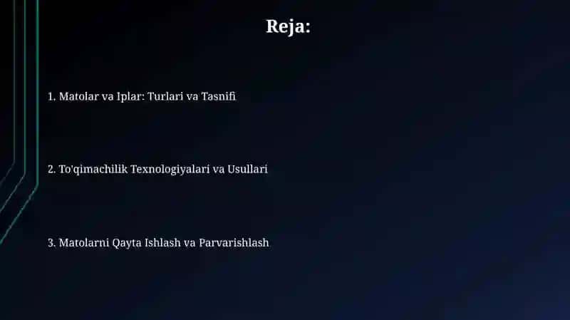 Matolar va Iplar: Turlari va Tasnifi 2