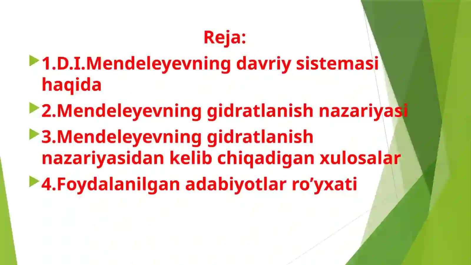 Mendeleyevning gidratlanish nazariyasi 2