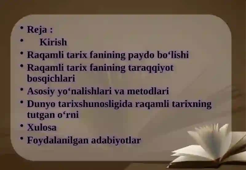 Raqamlitarix fanining shakllanishi va ta'riqqiyoti 2