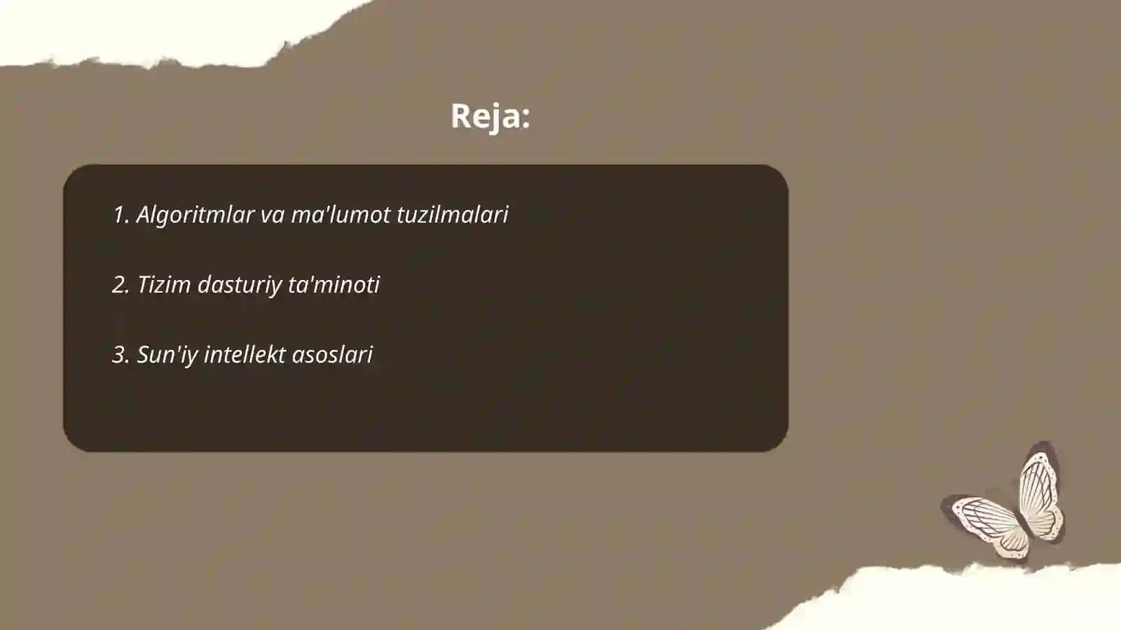 Algoritmlar va ma'lumot tuzilmalari 2