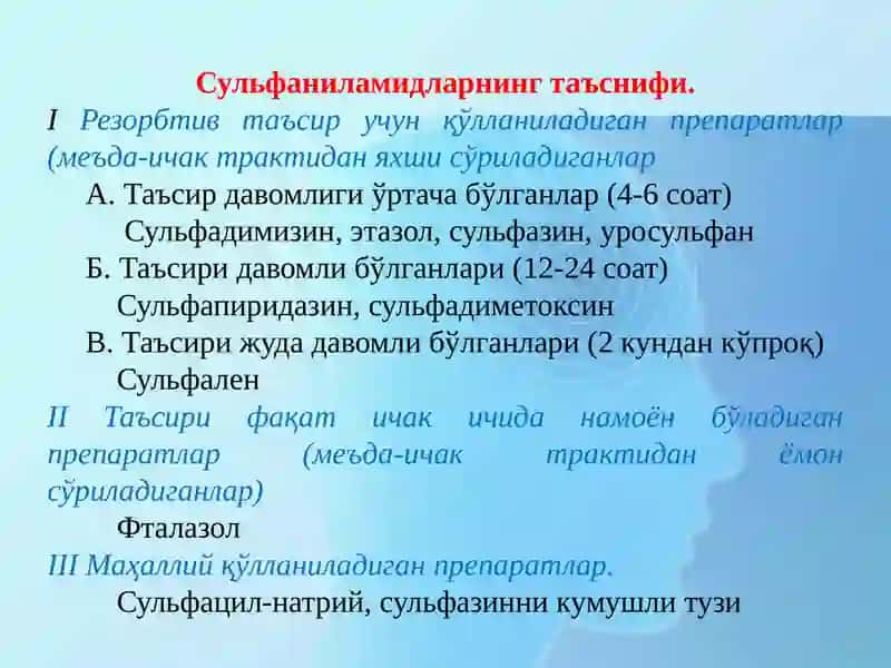 Сульфаниламидпрепаратлари 2