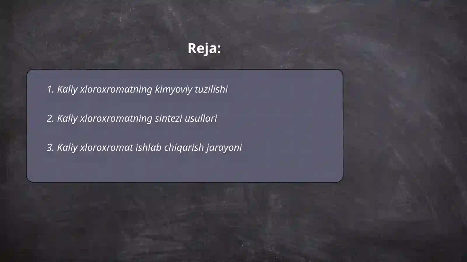 Kaliy xloroxromatning olinishi va xossalari 2