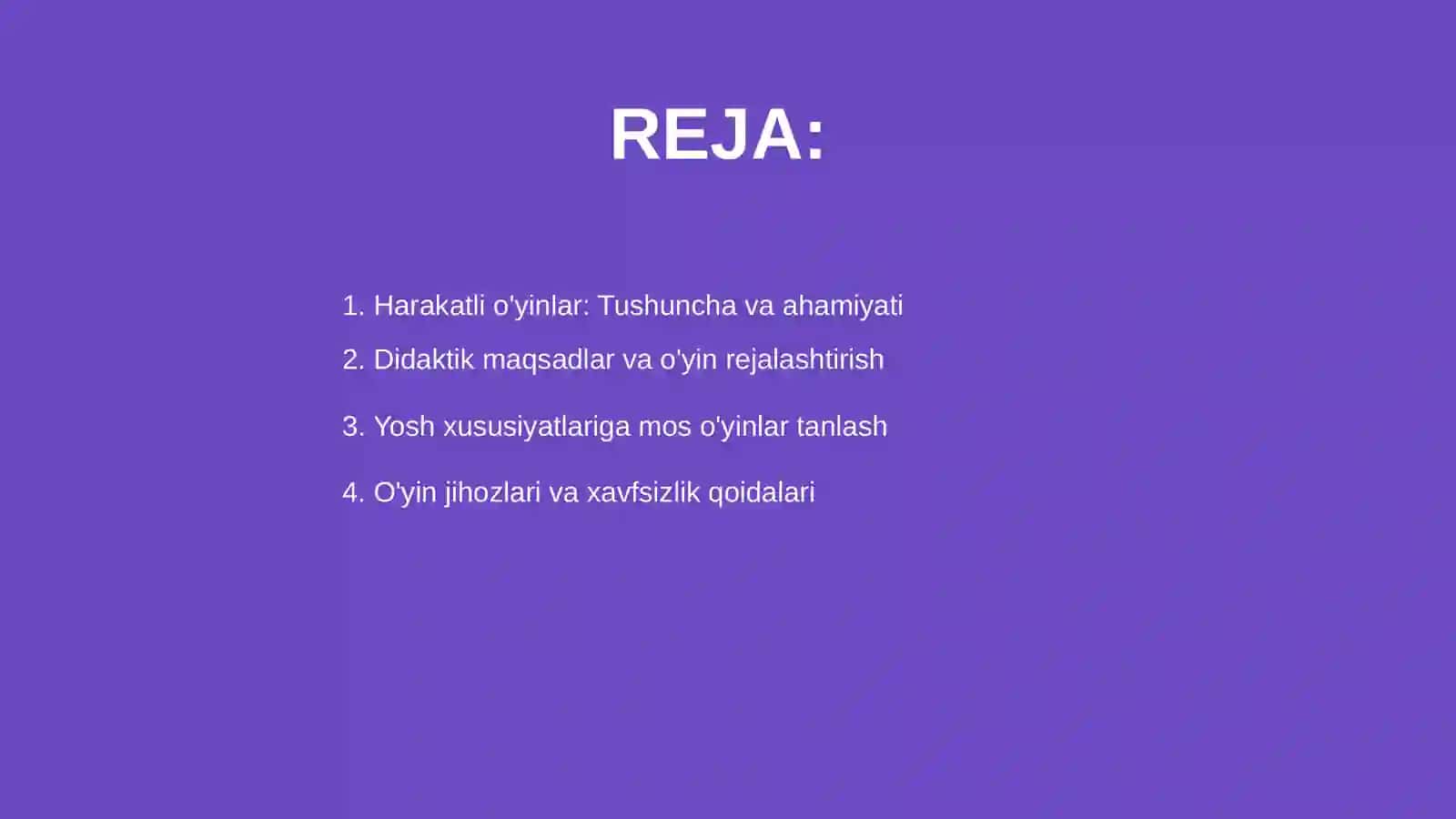 Harakatli o'yinlarni tashkil qilish va o'tkazish 2