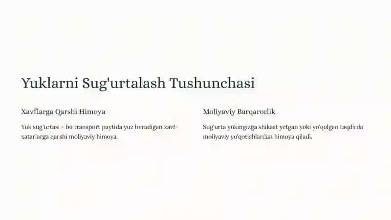Yuklarni Sug'urtalash: Xavfsizlik va Tinchlik 2