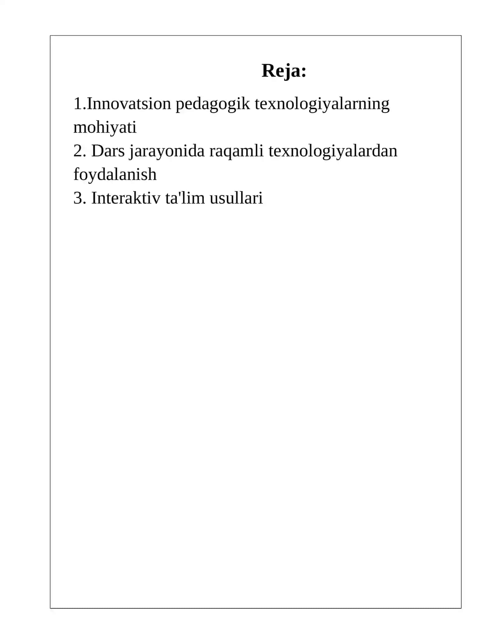 INNOVATSION PEDAGOGIK TEXNOLOGIYALARNI DARS JARAYONIDA SAMARALI QOʻLLASH 2