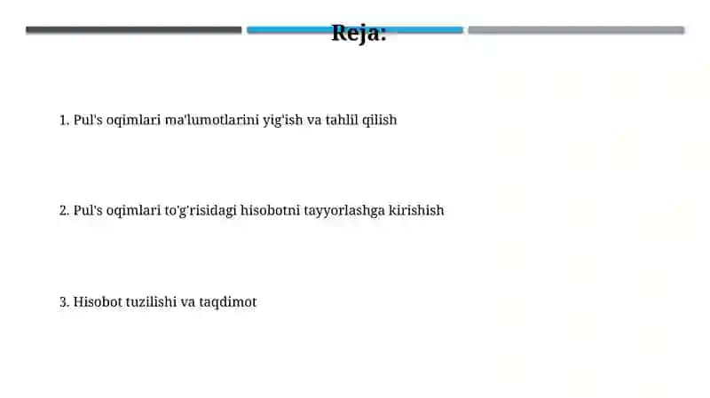 Pul oqimlari to'g'risida hisobotni tayyorlash 2