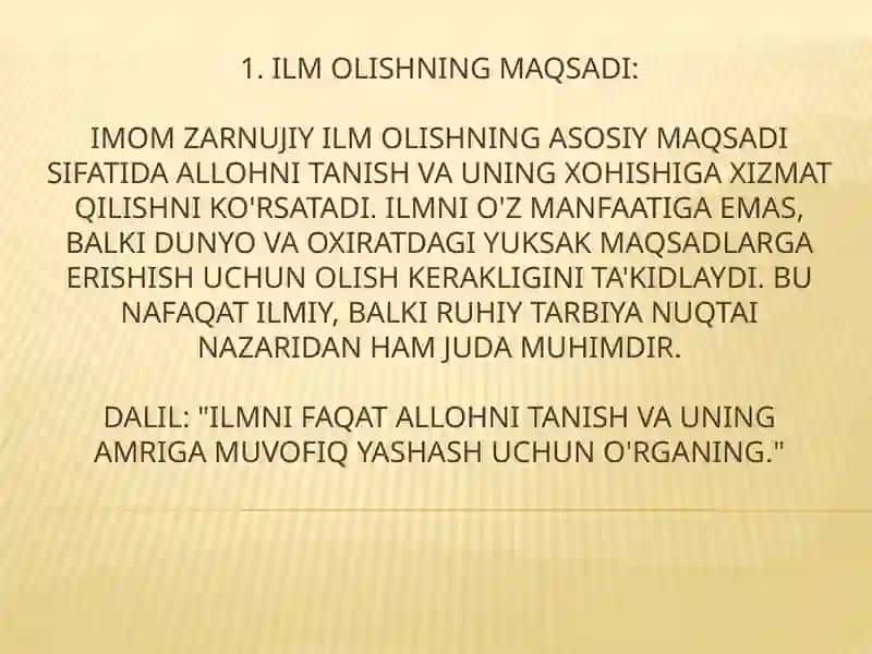 imom zarnujiy hazratlarining ilim olish sirlari asarining tarbiyaviy ahamiyati 2