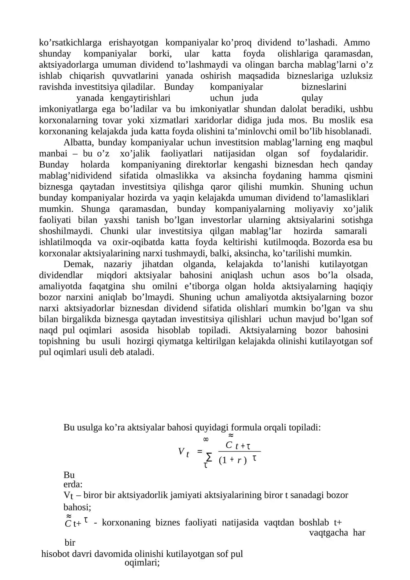 Korxonalarning pul oqimlari va xususiy kapitali tahlili 2