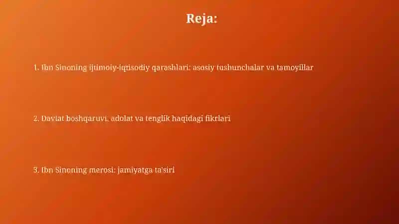 Ibn Sinoning ijtimoiy-iqtisodiy qarashlar 2