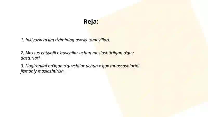 Imkoniyati cheklangan o'quvchilarning ta'limga bo'lgan ehtiyojlari va ularni amalga oshirish muammolari 2