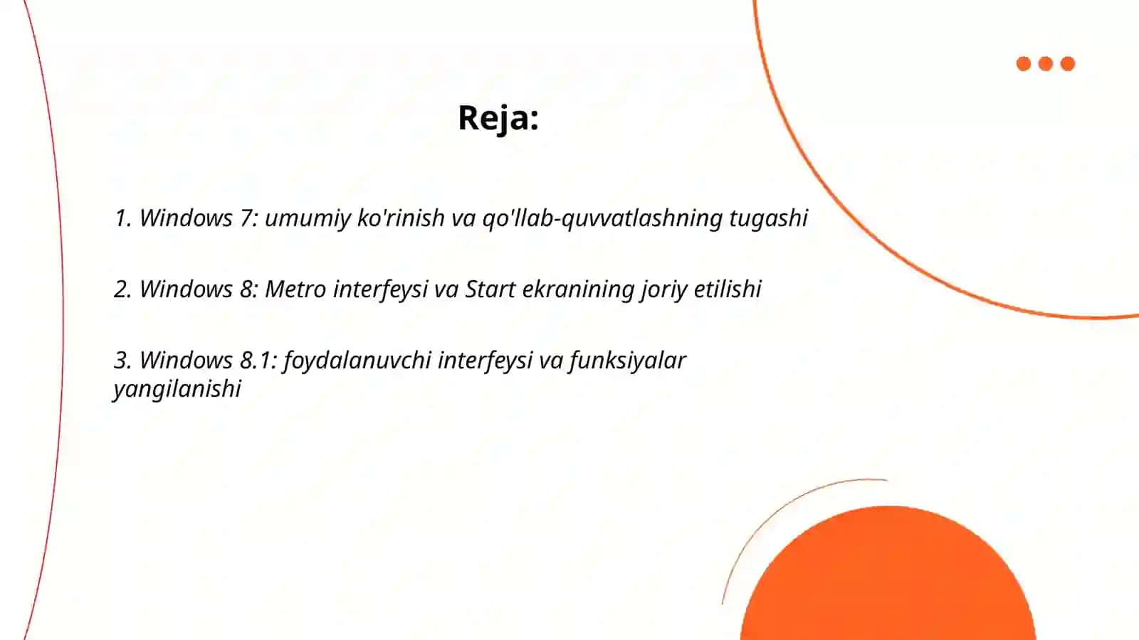 Windows 7, 8, 10, 11 tizimlar va ulardagi yangi o'zgarishlar 2