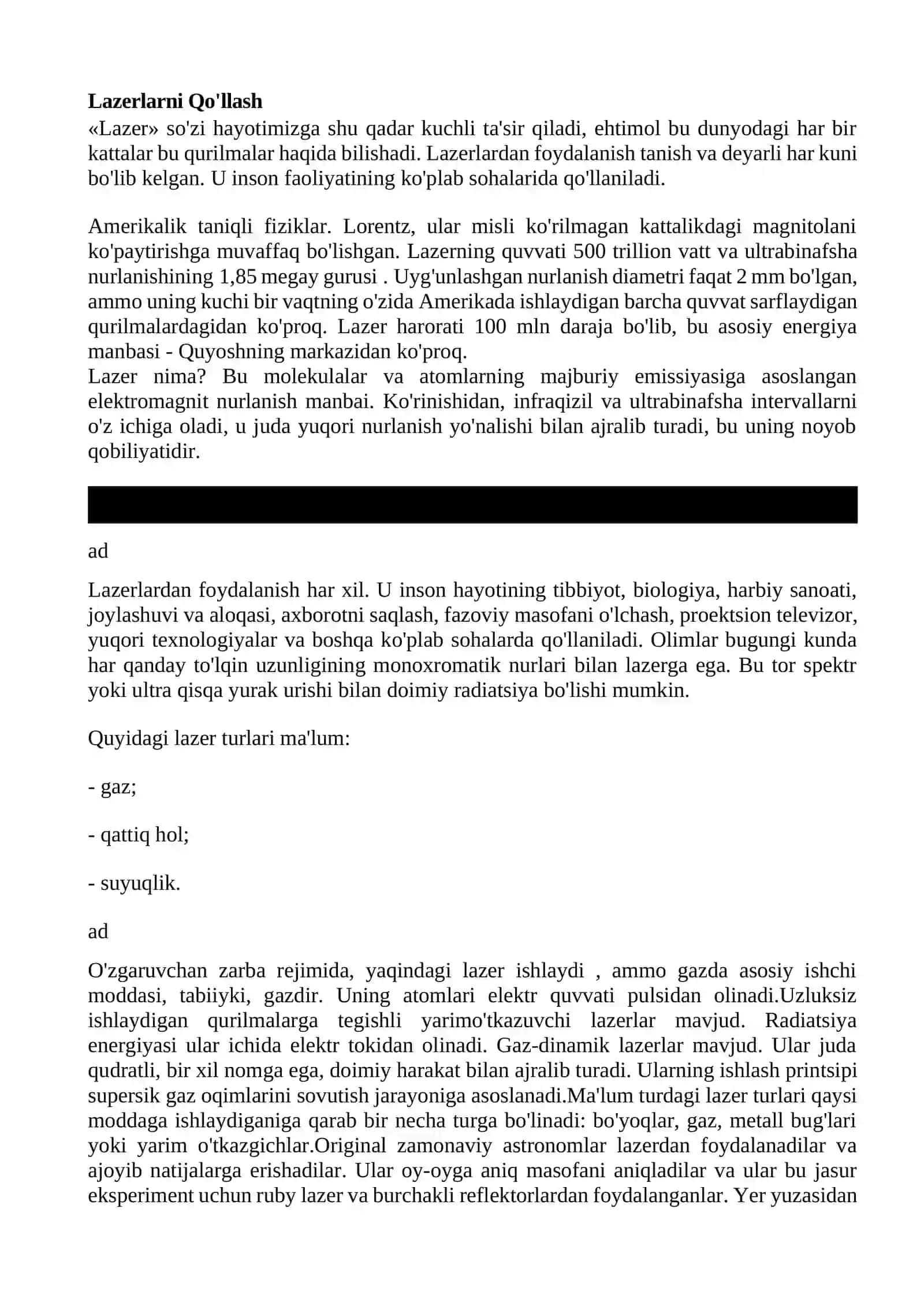LAZERLARNI JARROXLIKDA QO’LLASH 2